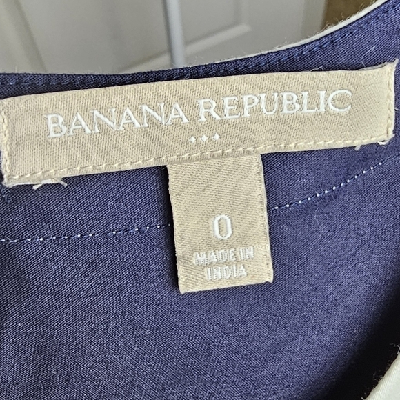 NWOT Banana Republic Nautical A-Line Sleeveless Dress Navy & White sz 0 - Picture 5 of 7